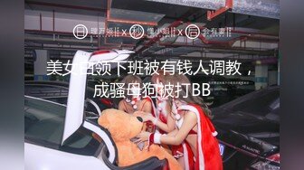 美女白领下班被有钱人调教，成骚母狗被打BB