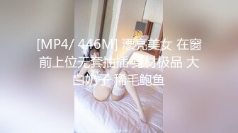 [MP4/ 446M] 漂亮美女 在窗前上位无套抽插 身材极品 大白奶子 稀毛鲍鱼